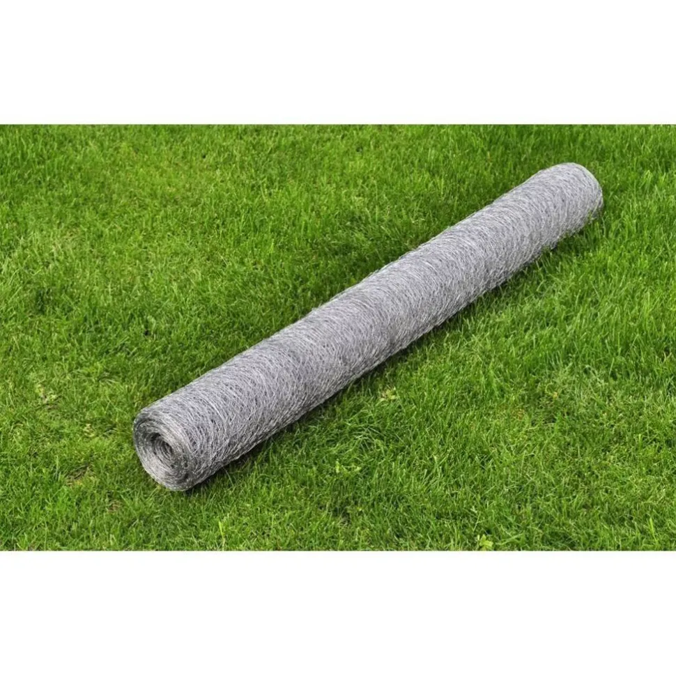 Kanaverkko galvanoitu PVC pinnoitteella silmäkoko 36mm 25x1m hopea