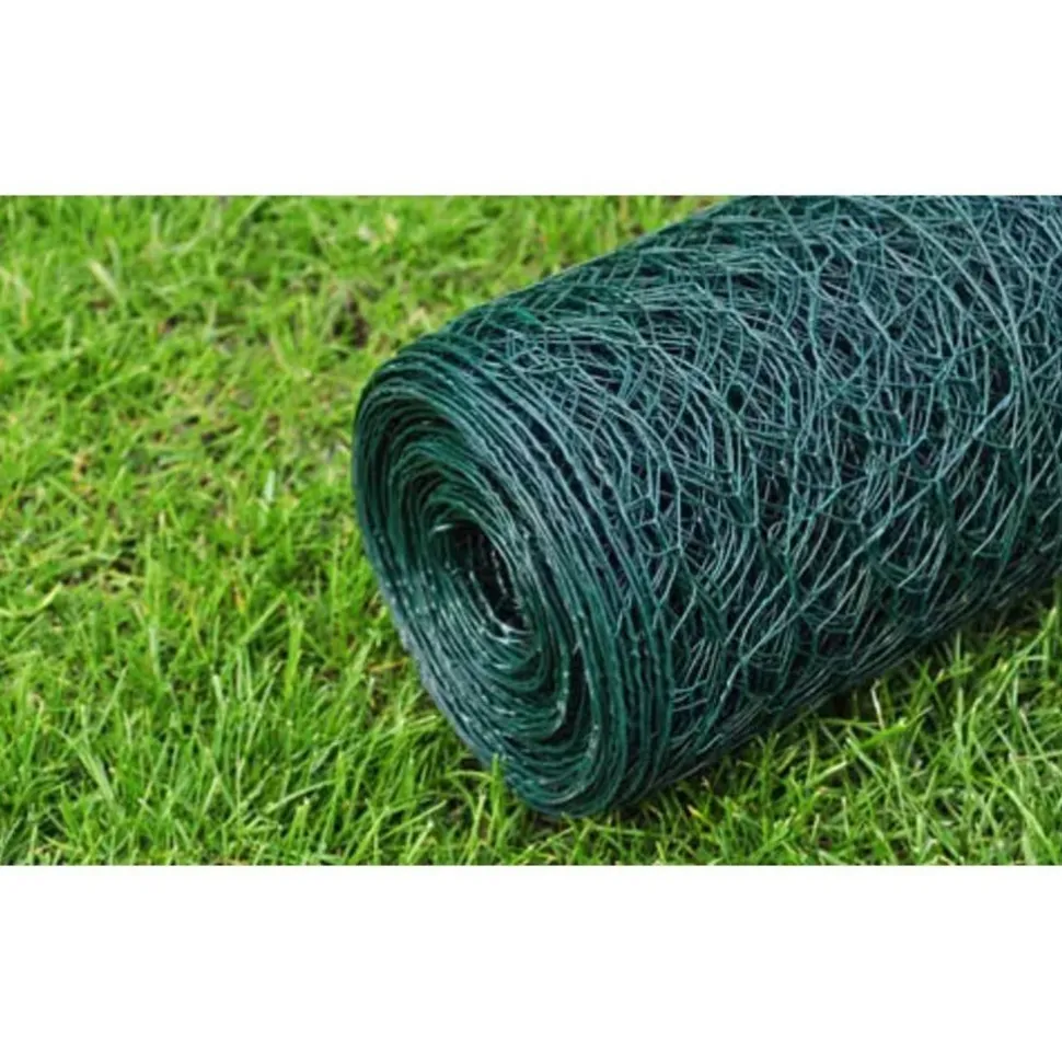 Kanaverkko galvanoitu PVC pinnoitteella silmäkoko 36mm 25x0.5m vihreä