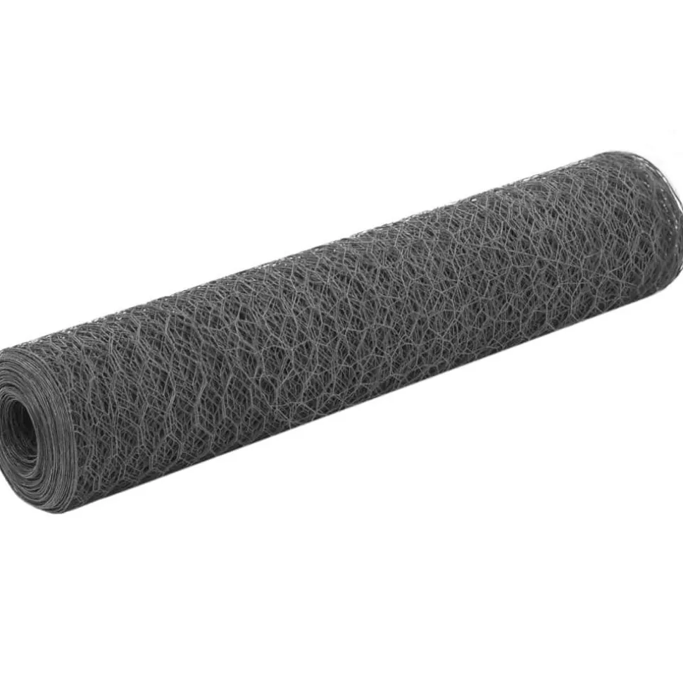 Kanaverkko teräs PVC pinnoitteella silmäkoko 25mm 25x0.75m harmaa