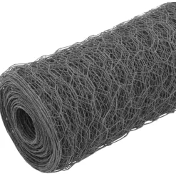 Kanaverkko teräs PVC pinnoitteella silmäkoko 36mm 25x0.75m harmaa