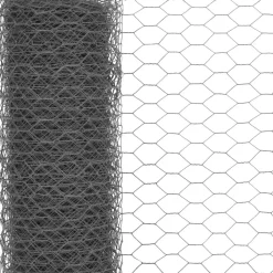 Kanaverkko teräs PVC pinnoitteella silmäkoko 36mm 25x0.5m harmaa