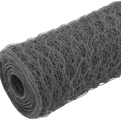 Kanaverkko teräs PVC pinnoitteella silmäkoko 25mm 25x1m harmaa