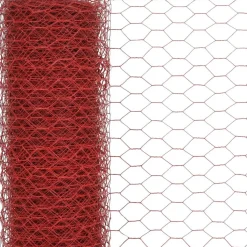 Kanaverkko teräs PVC pinnoitteella silmäkoko 25mm 25x1m punainen