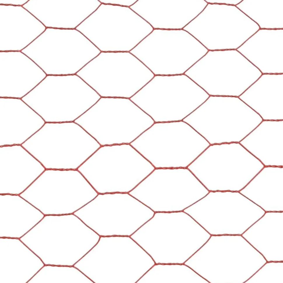 Kanaverkko teräs PVC pinnoitteella silmäkoko 25mm 25x1m punainen