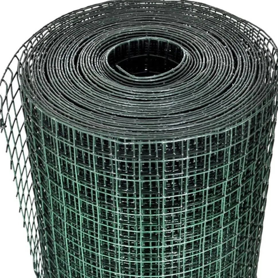 Kanaverkko 12x12mm galvanoitu PVC pinnoitteella 10x1m vihreä