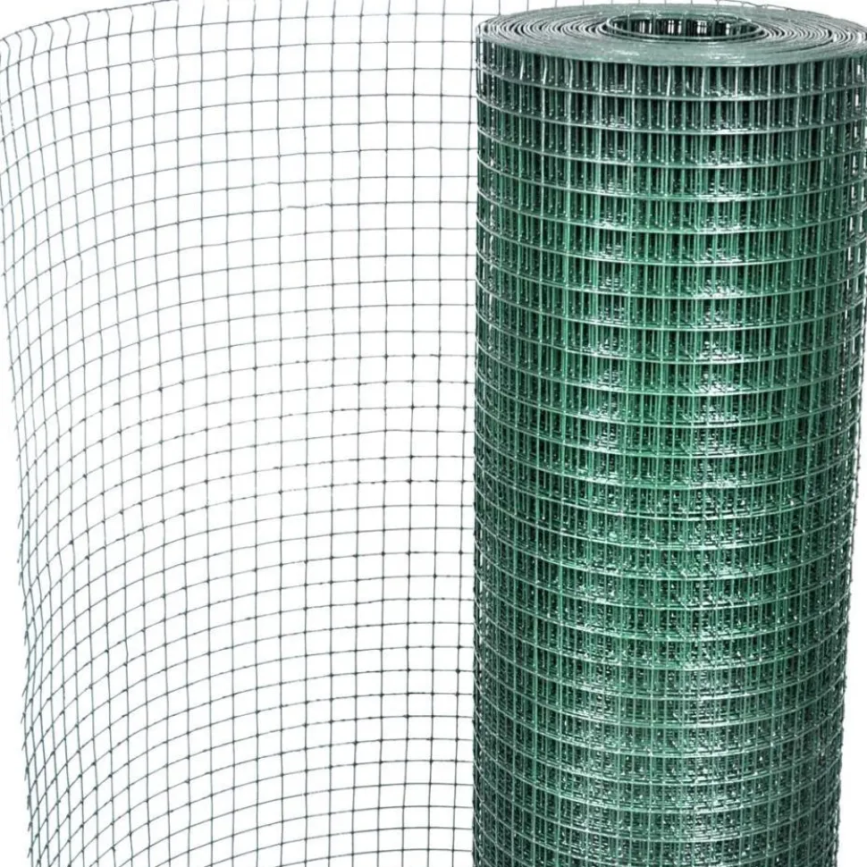 Kanaverkko 12x12mm galvanoitu PVC pinnoitteella 10x1m vihreä