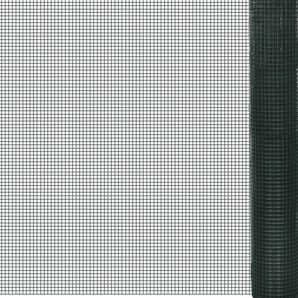 Kanaverkko 16x16mm galvanoitu PVC pinnoitteella 10x1m vihreä