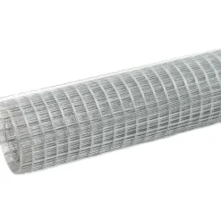 Kanaverkko 12x12mm galvanoitu teräs 10x1.5m hopea