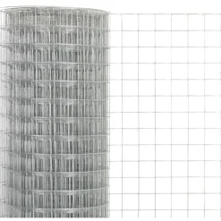Kanaverkko 12x12mm galvanoitu teräs 10x1.5m hopea
