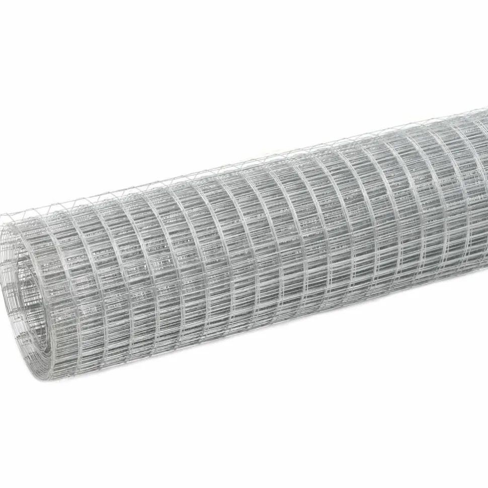 Kanaverkko 19x19mm galvanoitu teräs 10x1.5m hopea