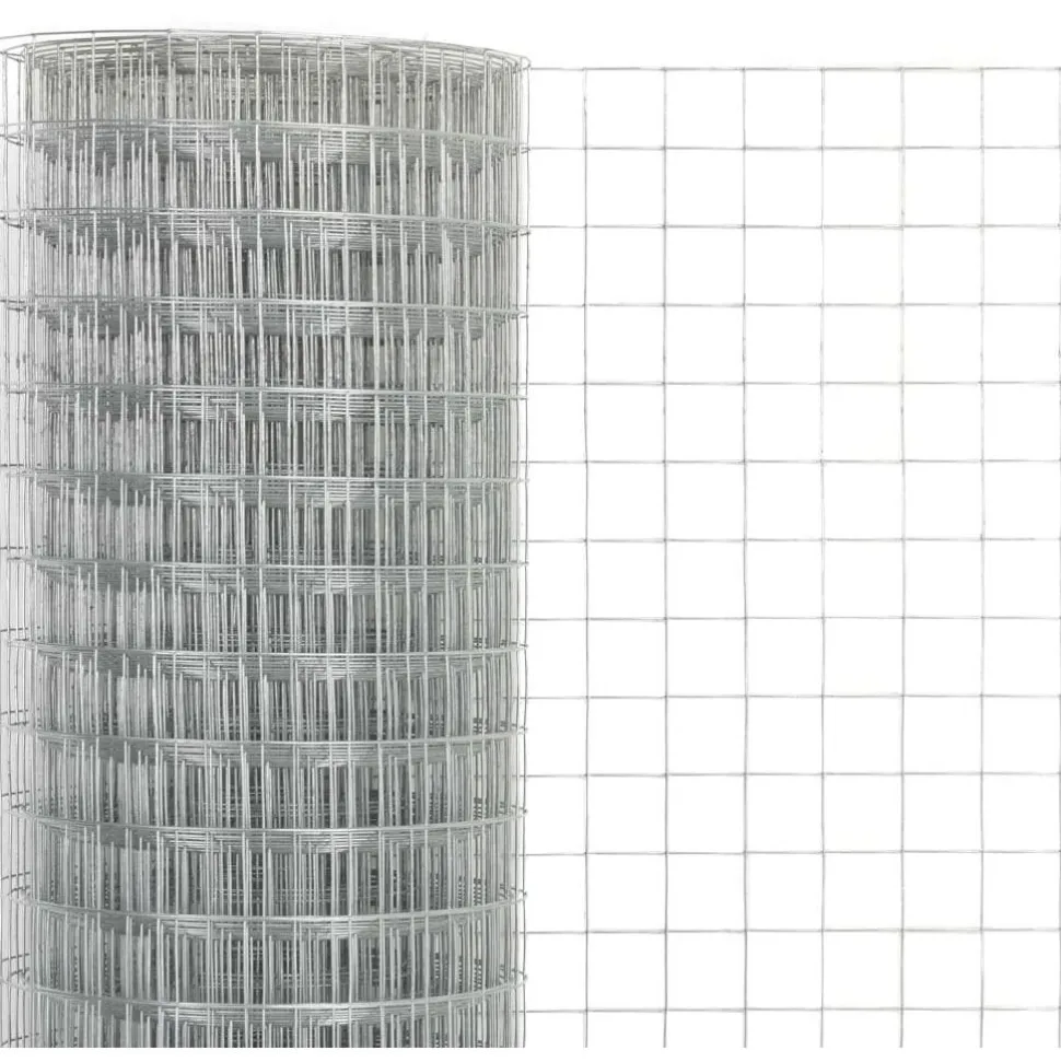 Kanaverkko 16x16mm galvanoitu teräs 10x0.5m hopea