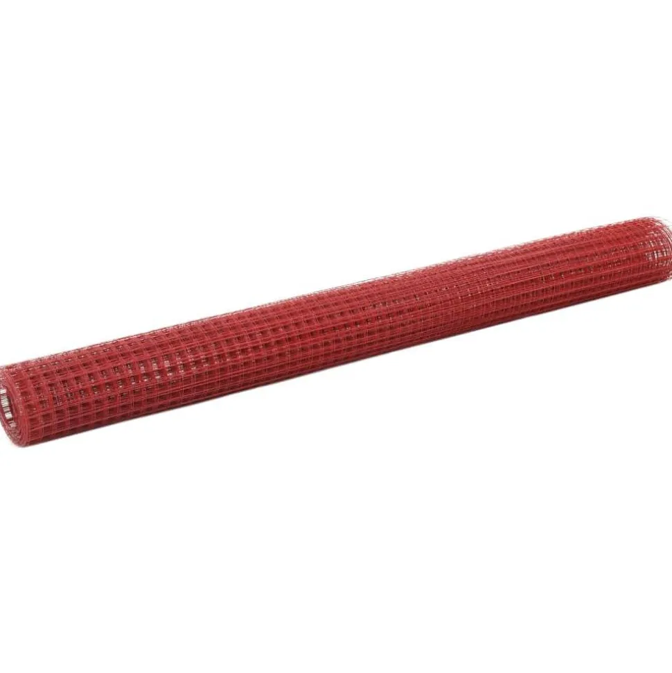 Kanaverkko 19x19mm galvanoitu teräs 25x1.5m punainen