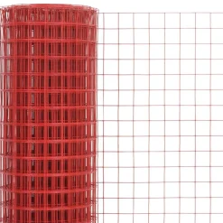 Kanaverkko 19x19mm galvanoitu teräs 25x1.5m punainen