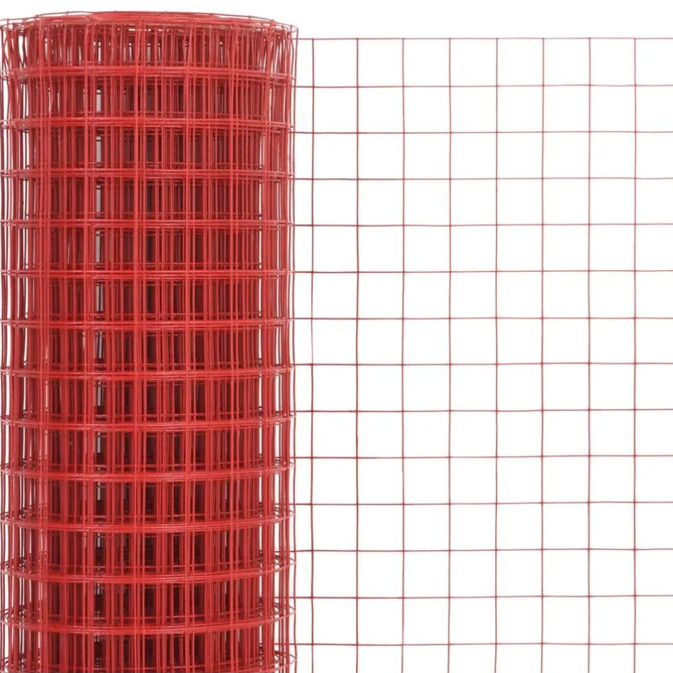 Kanaverkko 19x19mm galvanoitu teräs 25x1.5m punainen
