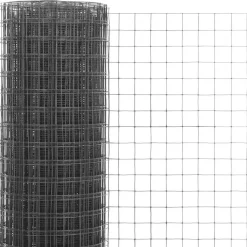 Kanaverkko 12x12mm teräs PVC pinnoitteella 10x1m harmaa