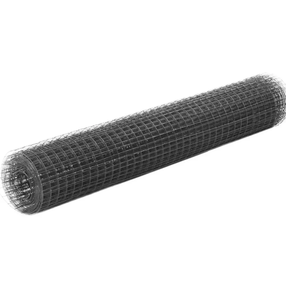 Kanaverkko 19x19mm teräs PVC pinnoitteella 25x1m harmaa