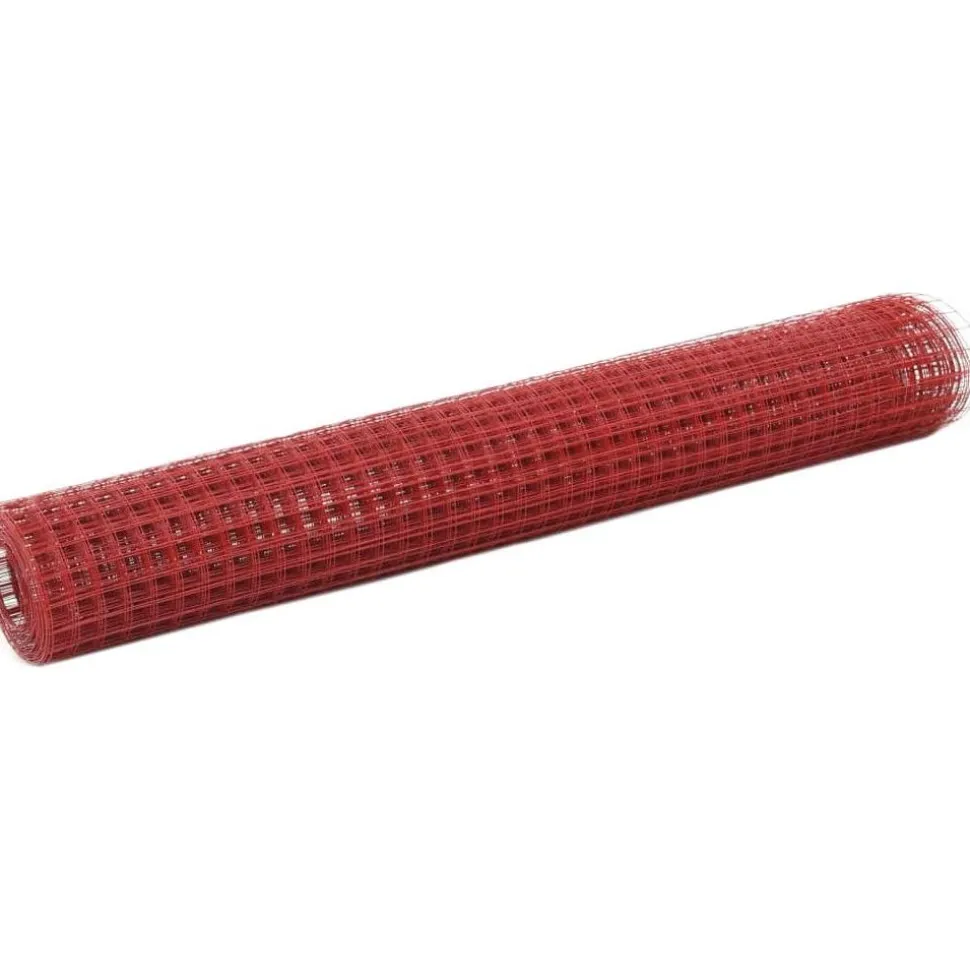 Kanaverkko 19x19mm teräs PVC pinnoitteella 25x1m punainen