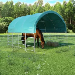 Karjateltta PVC 3,7x3,7 m vihreä