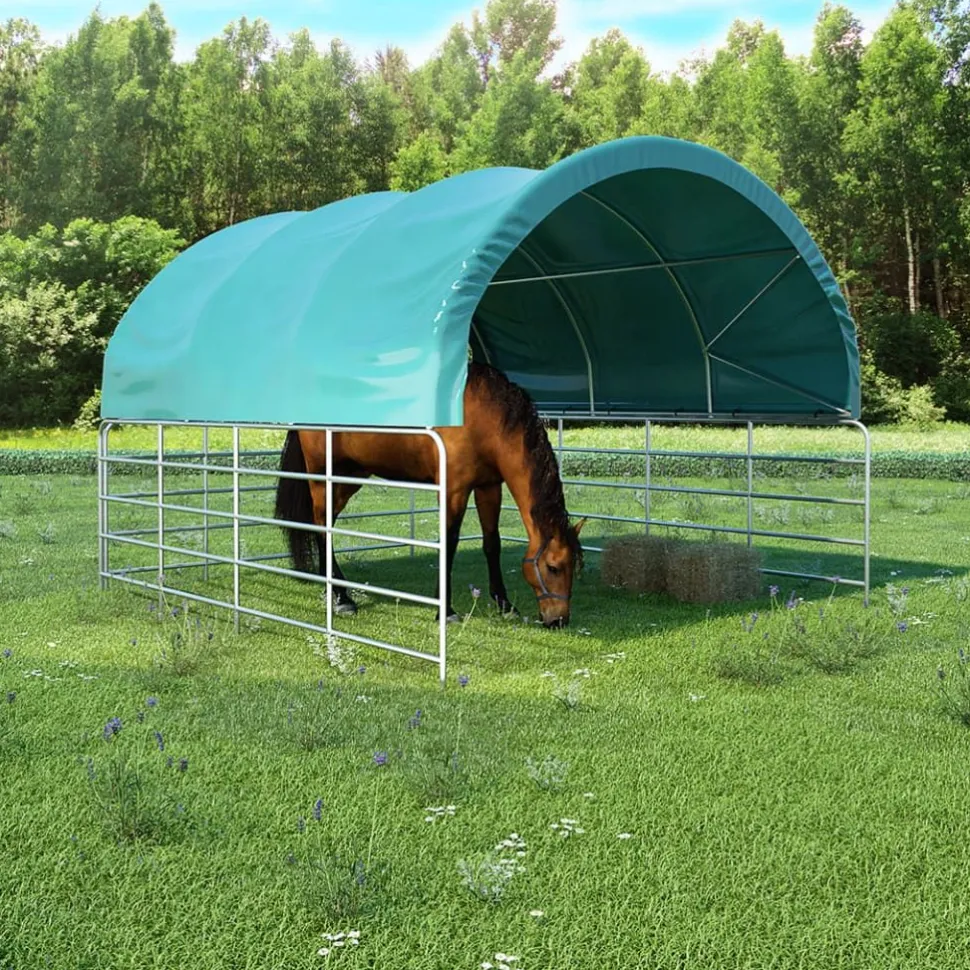 Karjateltta PVC 3,7x3,7 m vihreä