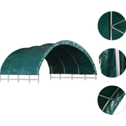 Karjateltta PVC 3,7x3,7 m vihreä