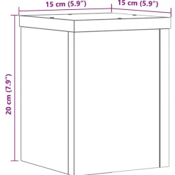 Kasvitelineet 2 kpl savutammi 15x15x20 cm tekninen puu (52892)