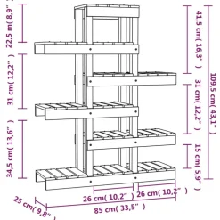 Kasviteline hunajanruskea 104,5x25x77,5 cm, mänty