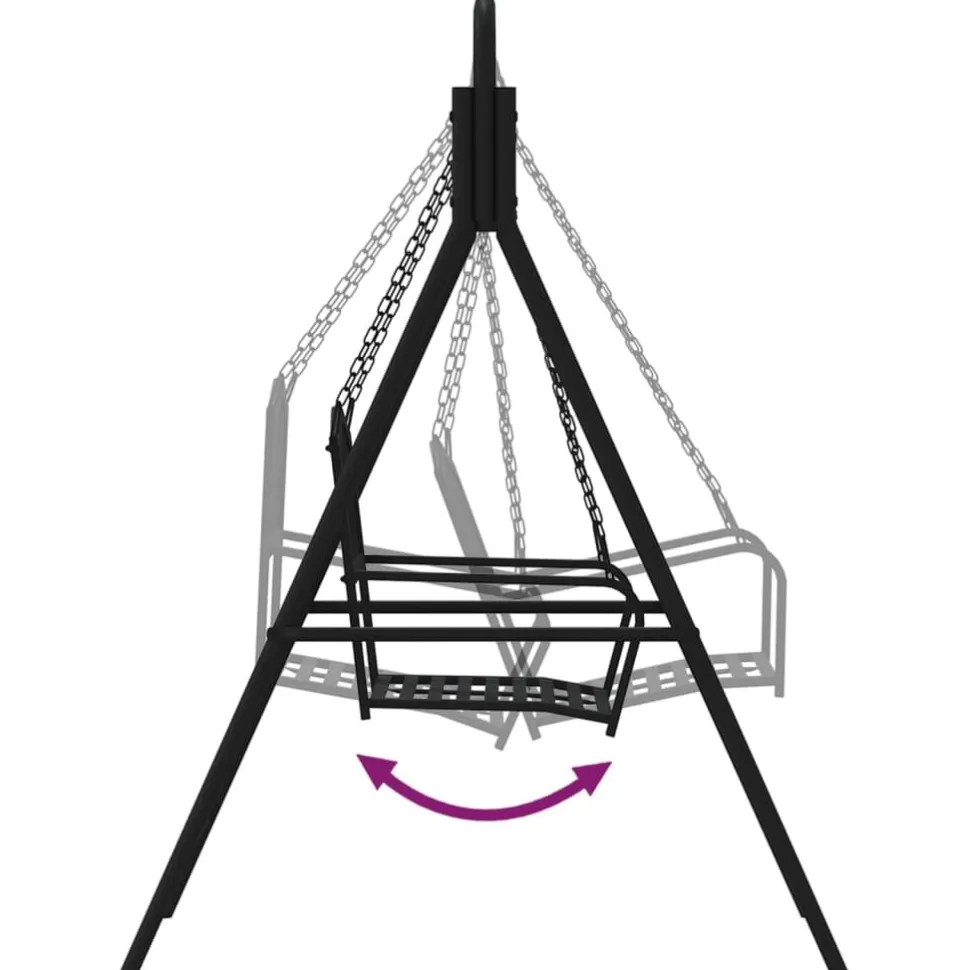 Keinupenkki 124 cm musta teräs