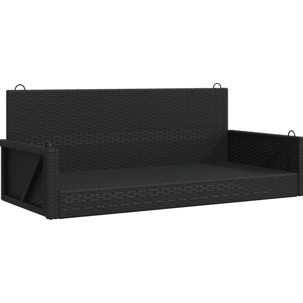 Keinupenkki musta polyrottinki 119x56x48 cm (65625)