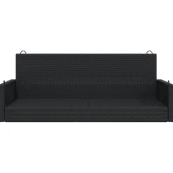 Keinupenkki musta polyrottinki 119x56x48 cm (65625)