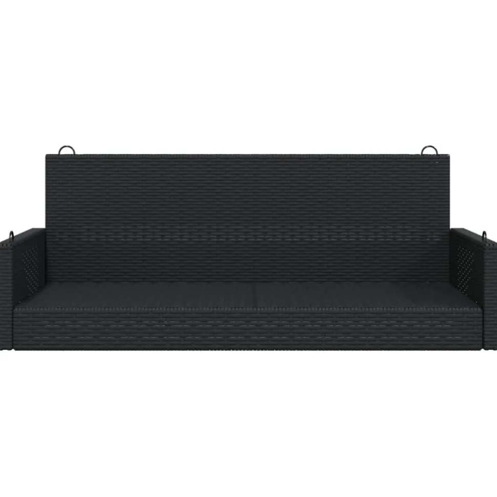 Keinupenkki musta polyrottinki 119x56x48 cm (65625)