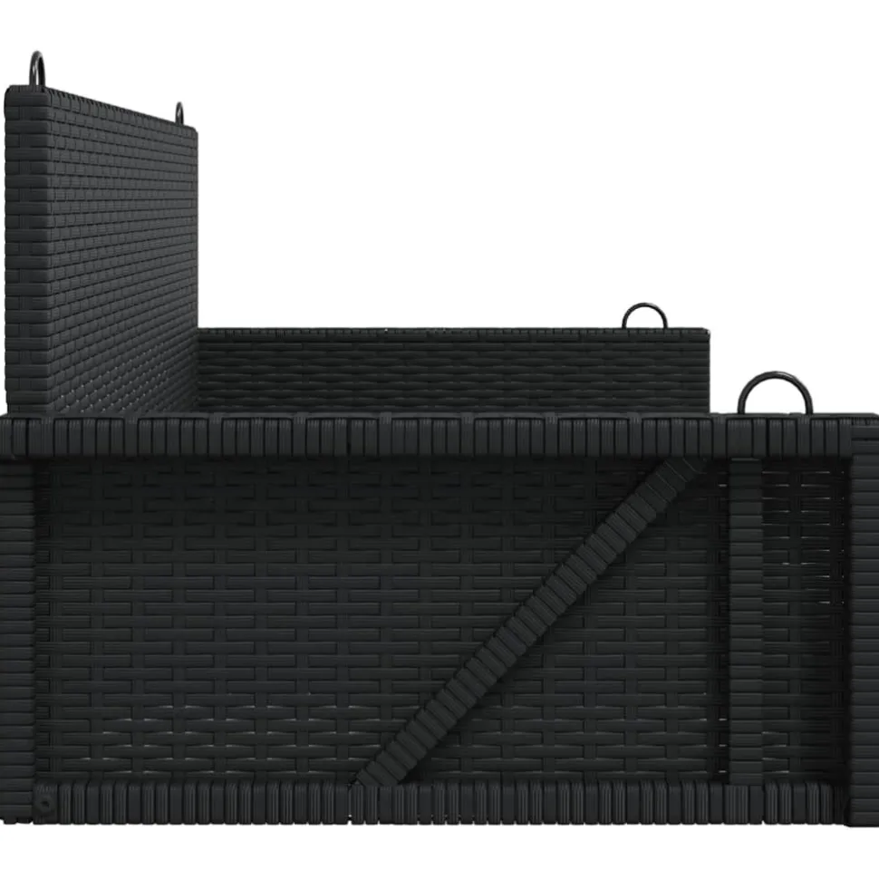 Keinupenkki musta polyrottinki 119x56x48 cm (65625)