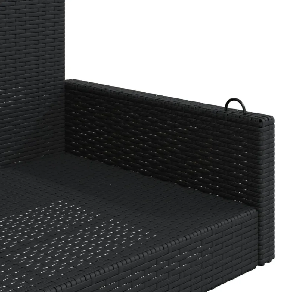 Keinupenkki musta polyrottinki 119x56x48 cm (65625)
