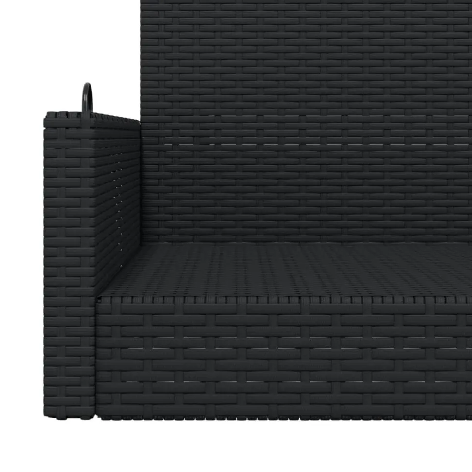 Keinupenkki musta polyrottinki 119x56x48 cm (65625)