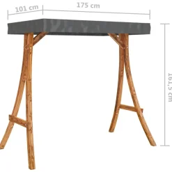 Keinuteline antrasiittikatto tiikkiviimeistelty taivutettu puu (13938)