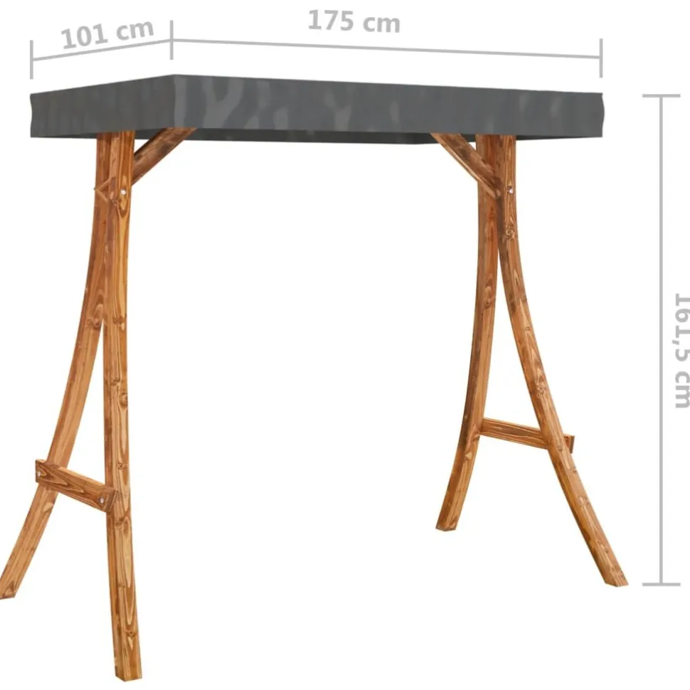 Keinuteline antrasiittikatto tiikkiviimeistelty taivutettu puu (13938)