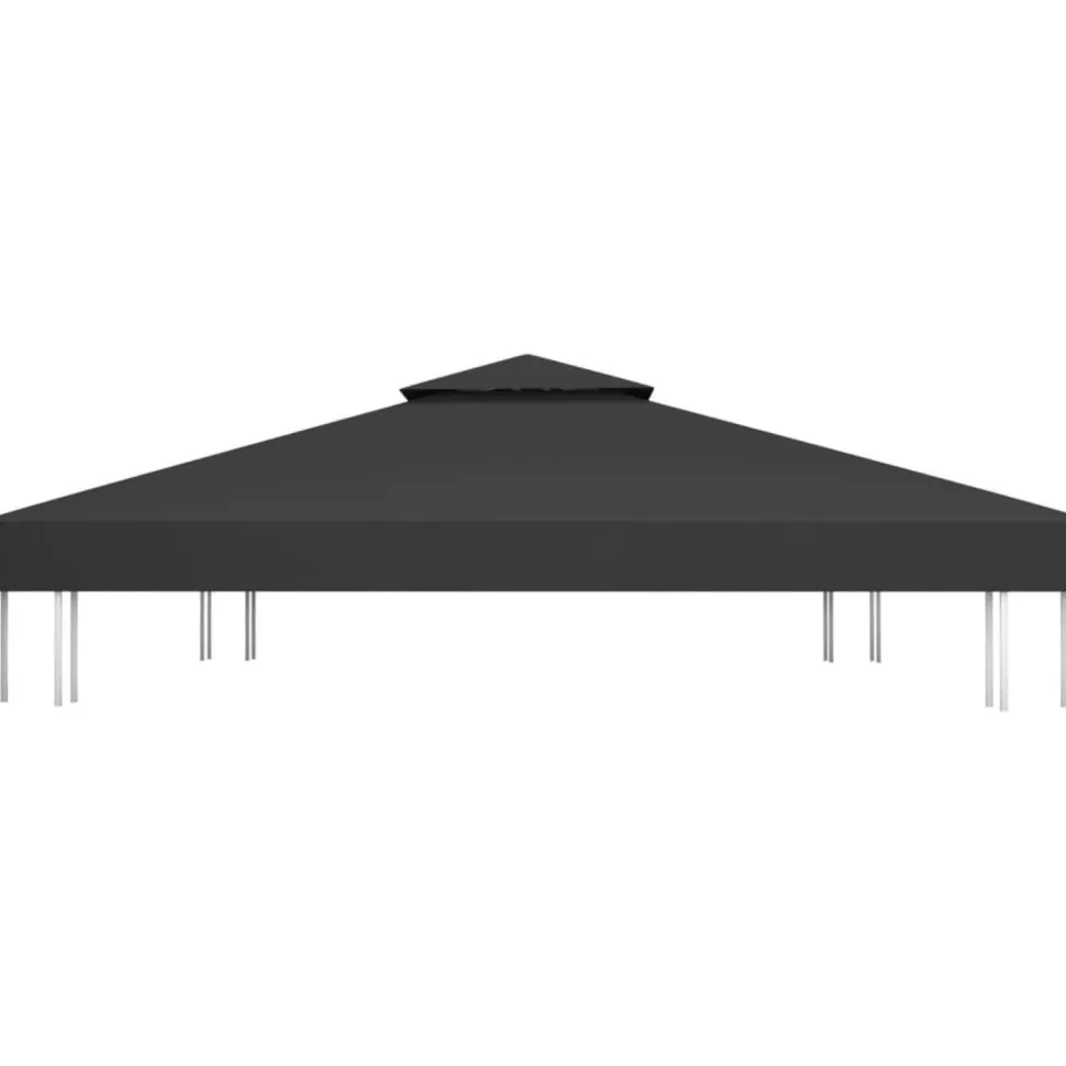 2-kerroksinen huvimajan katto 310 g/mâ² 4x3 m musta