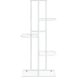 4-kerroksinen kukkateline 43x22x76 cm valkoinen metalli