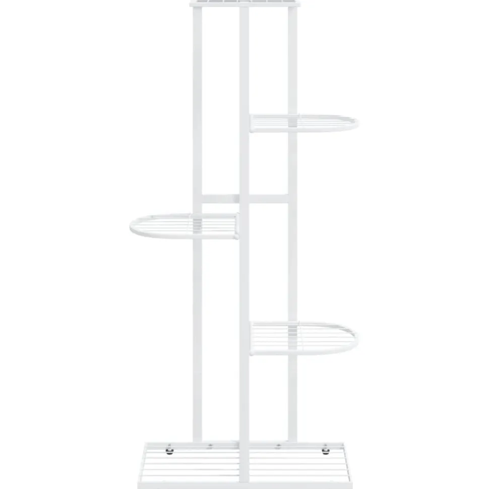 4-kerroksinen kukkateline 43x22x76 cm valkoinen metalli