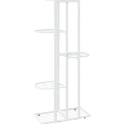 4-kerroksinen kukkateline 43x22x76 cm valkoinen metalli