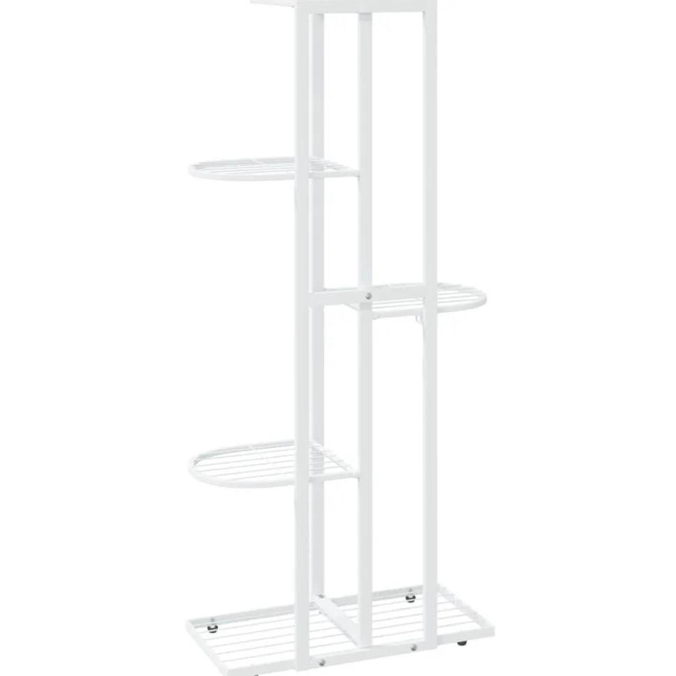 4-kerroksinen kukkateline 43x22x76 cm valkoinen metalli