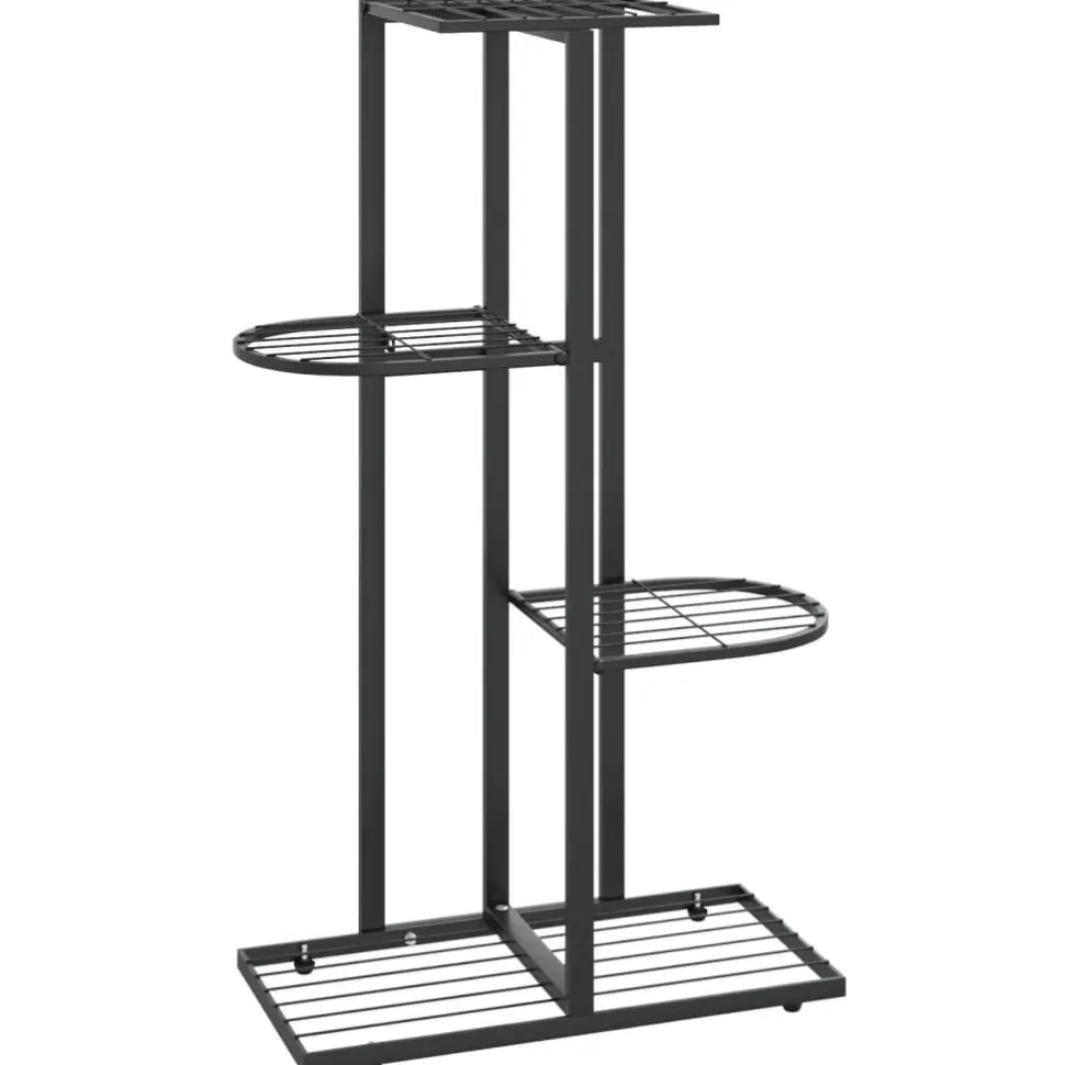 4-kerroksinen kukkateline 43x22x76 cm valkoinen metalli