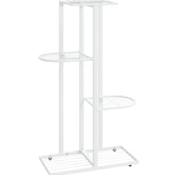 4-kerroksinen kukkateline 43x22x76 cm valkoinen metalli
