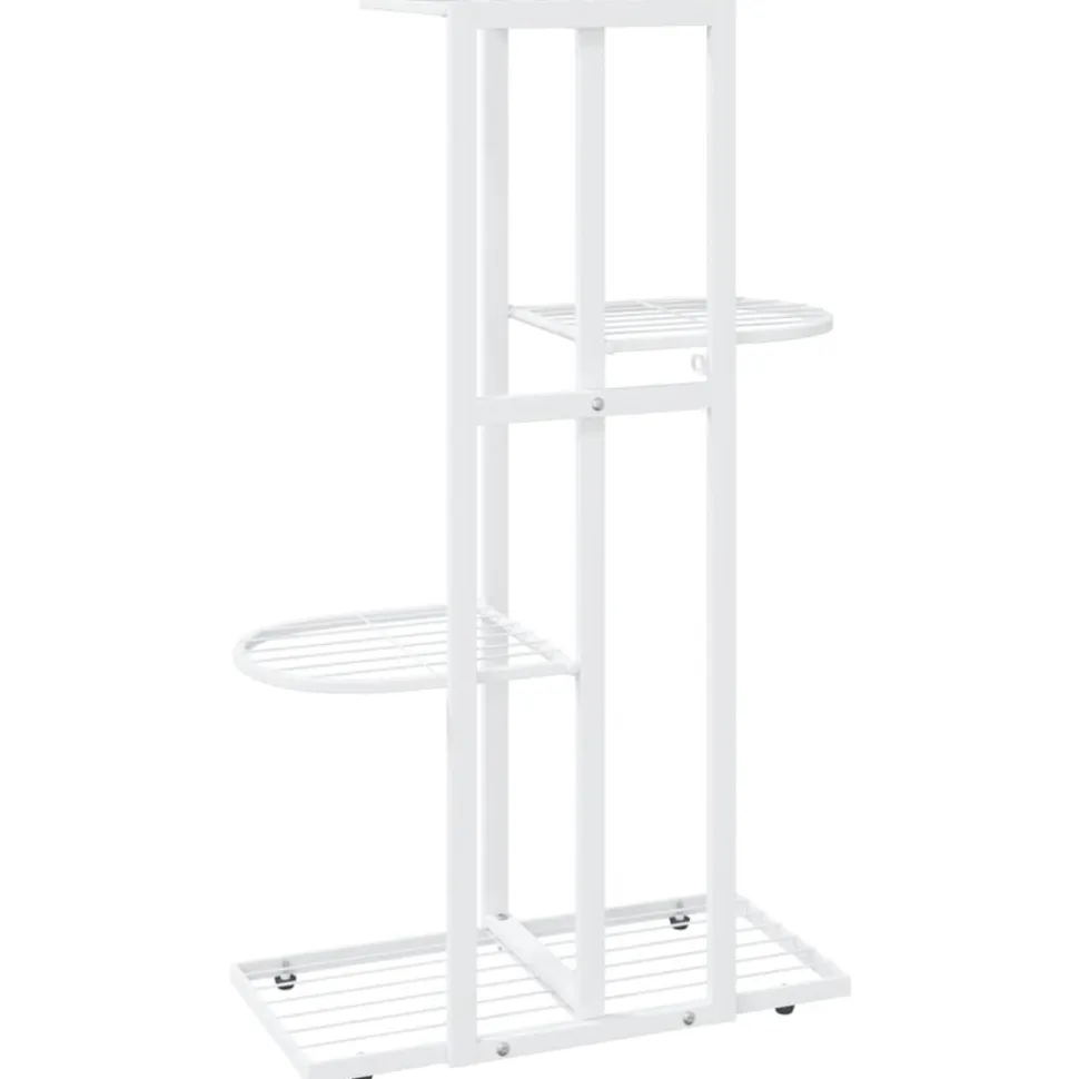 4-kerroksinen kukkateline 43x22x76 cm valkoinen metalli