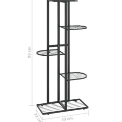 4-kerroksinen kukkateline 43x22x76 cm valkoinen metalli