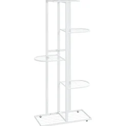 4-kerroksinen kukkateline 43x22x76 cm valkoinen metalli