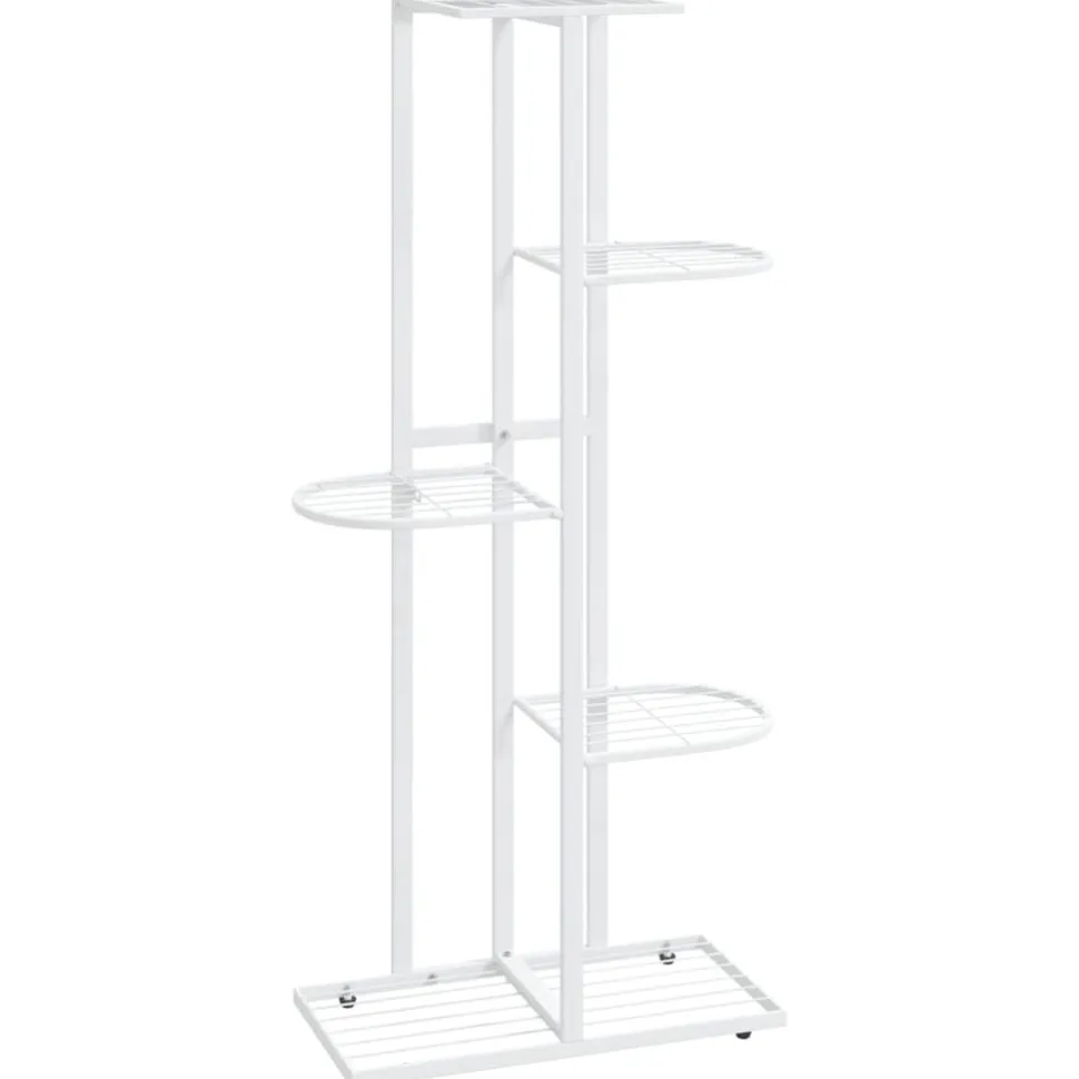 4-kerroksinen kukkateline 43x22x76 cm valkoinen metalli
