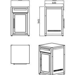Kesäkeittiön jääkaappimoduuli Myoutdoorkitchen Nordic l,ine Black, musta 63 l,