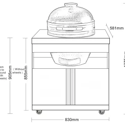 Kesäkeittiön Kamado-moduuli Myoutdoorkitchen Stainless Collection