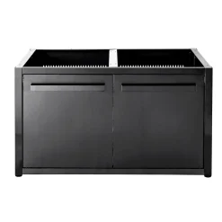 Kesäkeittiön perusmoduuli ovella Myoutdoorkitchen 120 cm 2 moduulia musta