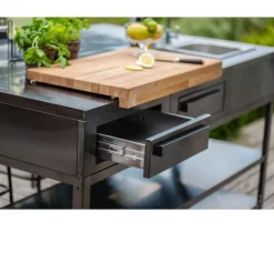 Kesäkeittiön säilytysmoduuli työtasolla Myoutdoorkitchen Nordic Line Black